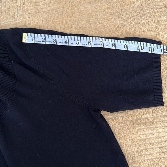 Chaus size large black short sleeve cowl neck tunic sweater EUC - Picture 5 of 10